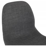 Silla de diseño apilable en tela con patas de metal blanco MANOU (gris oscuro)