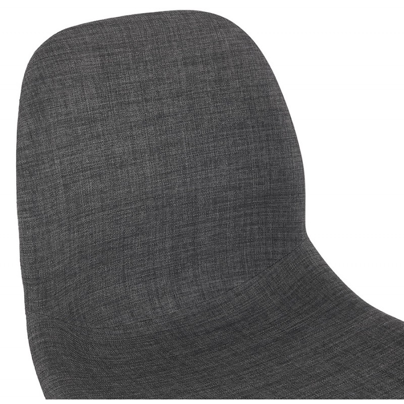 Sedia design impilabile in tessuto con gambe in metallo bianco MANOU (grigio scuro) - image 47797