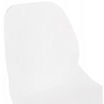 Silla de diseño apilable de pie de metal blanco MALAURY (blanco)