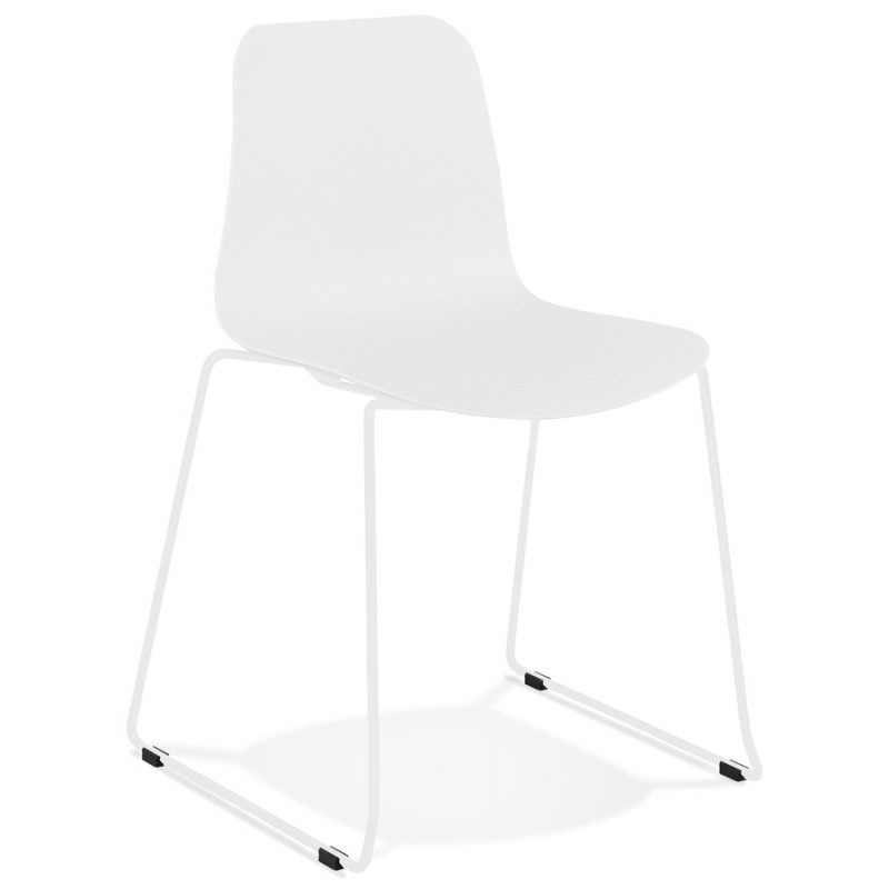 Moderne Stuhl stapelbare Füße weiß Metall ALIX (weiß) - image 47806