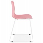 Moderne Stuhl stapelbare Füße weiß Metall ALIX (rosa)