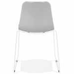 Modern chair stackable feet white metal ALIX (light grey)