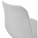 Silla moderna pies apilables metal blanco ALIX (gris claro)
