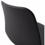 Chaise moderne empilable pieds métal blanc ALIX (noir)