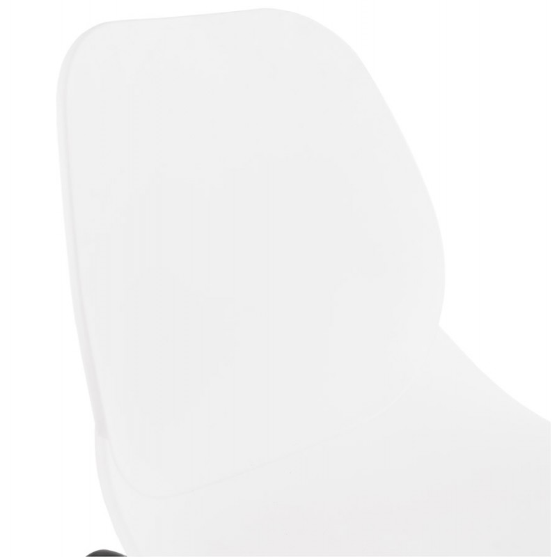 MALAURY schwarzer Metallfuß Design Stuhl (weiß) - image 47856