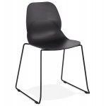Chaise design empilable pieds métal noir MALAURY (noir)