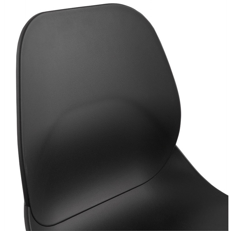 MALAURY black metal foot stackable design chair (black) - image 47865