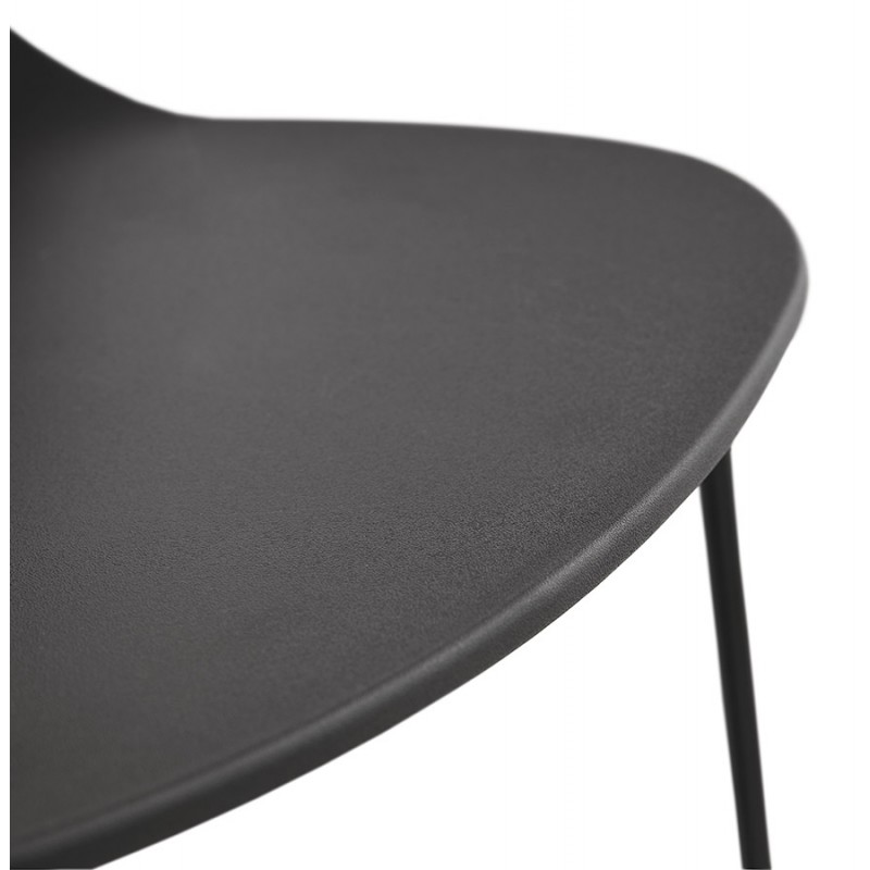 MALAURY black metal foot stackable design chair (black) - image 47866
