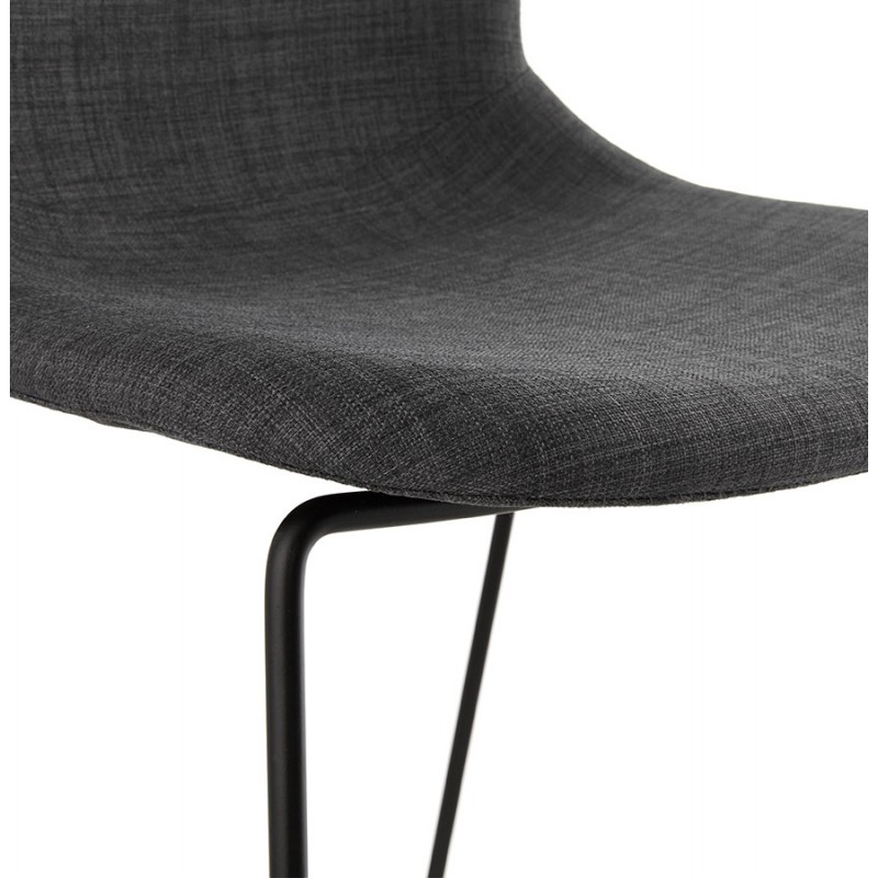 Sedia impilabile design in tessuto nero gambe in metallo MANOU (grigio scuro) - image 47875