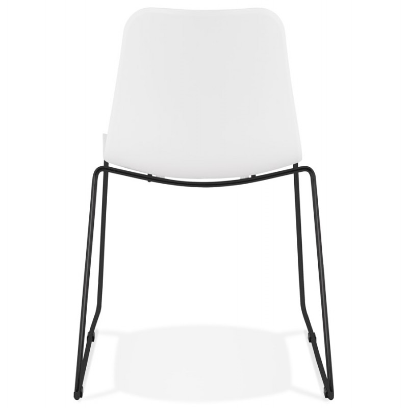Moderne Stuhl stapelbare schwarze Metallfüße ALIX (weiß) - image 47882