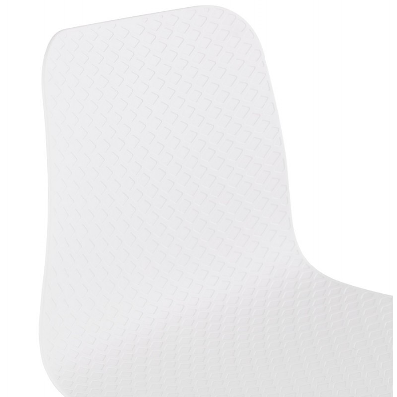 Moderne Stuhl stapelbare schwarze Metallfüße ALIX (weiß) - image 47883