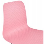 Silla moderna apilable patas de metal negro ALIX (rosa)
