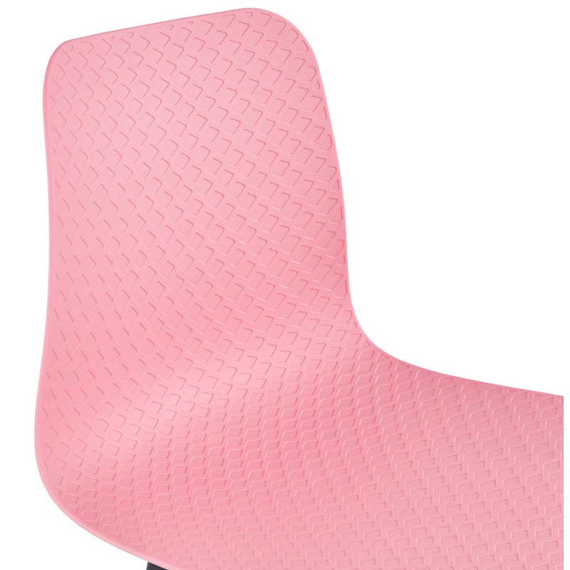 Sedia moderna impilabile piedi neri metallici ALIX (rosa) - image 47892