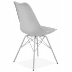 SANDRO Industriestil Design Stuhl (hellgrau)