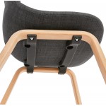 Chaise design et scandinave en tissu pied bois finition naturelle MARTINA (gris anthracite)