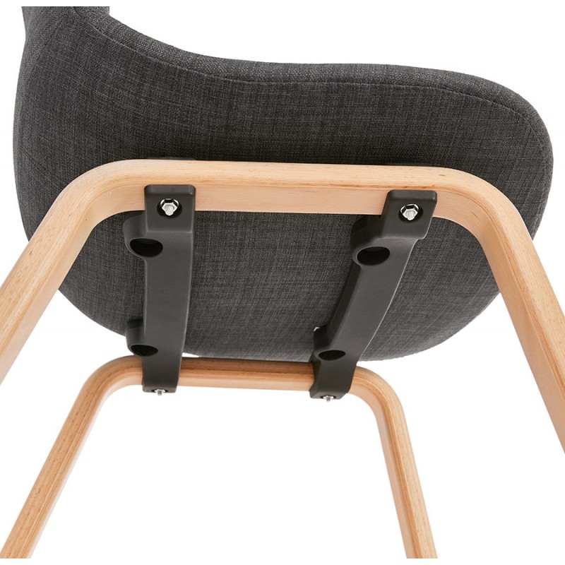 Design chair and Scandinavian foot fabric wood natural finish MARTINA (anthracite grey) - image 47959