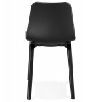 Sandy black wooden foot design chair (black)