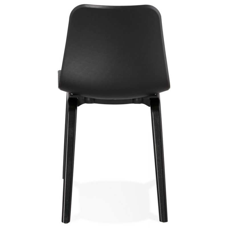 Sandy black wooden foot design chair (black) - image 47968
