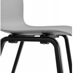 Chaise design pieds bois noir SANDY (gris clair)