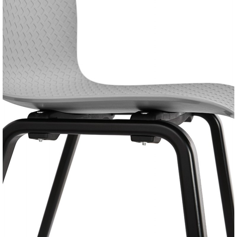 Sandy black wooden foot design chair (light grey) - image 48002