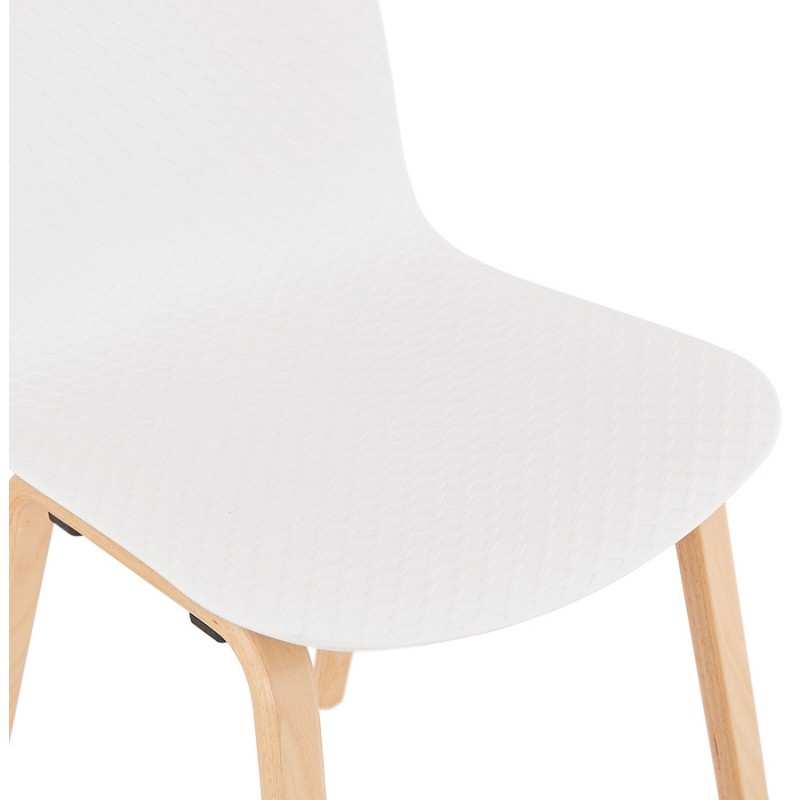 Silla de diseño escandinavo acabado natural pie de madera SANDY (blanco) - image 48015