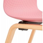 Chaise design scandinave pied bois finition naturelle SANDY (rose)