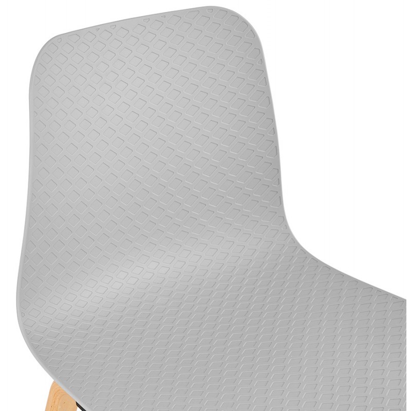 Chaise design scandinave pied bois finition naturelle SANDY (gris clair) - image 48058