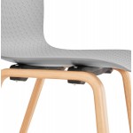Chair design Scandinavian foot wood natural finish SANDY (light grey)