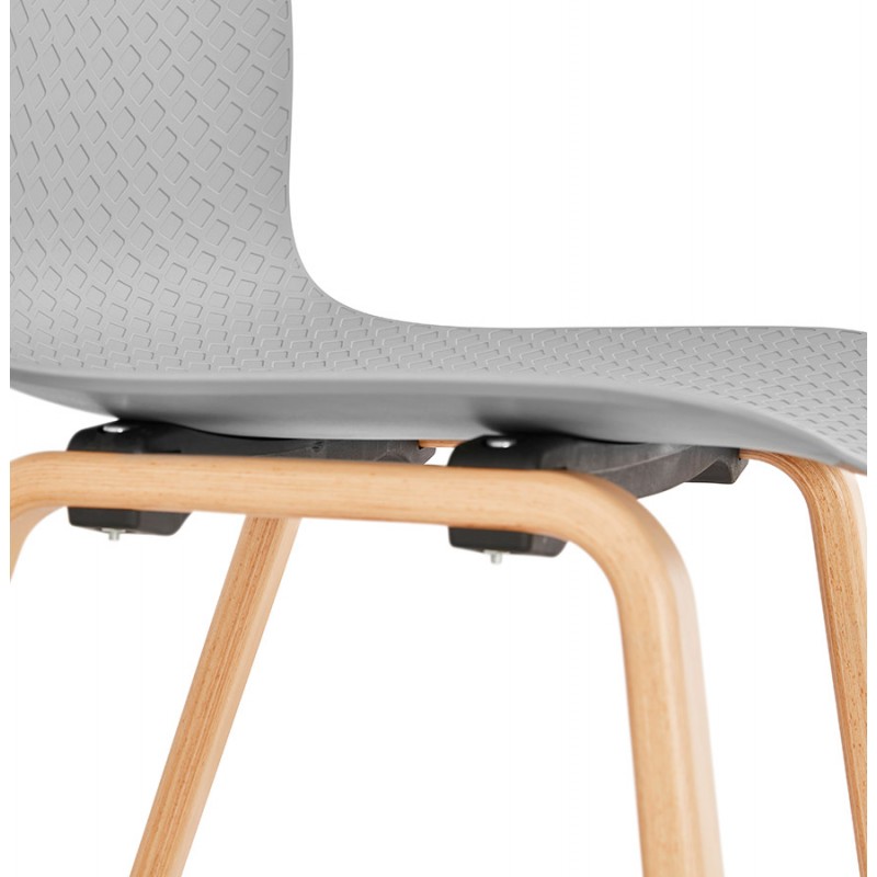 Chaise design scandinave pied bois finition naturelle SANDY (gris clair) - image 48061