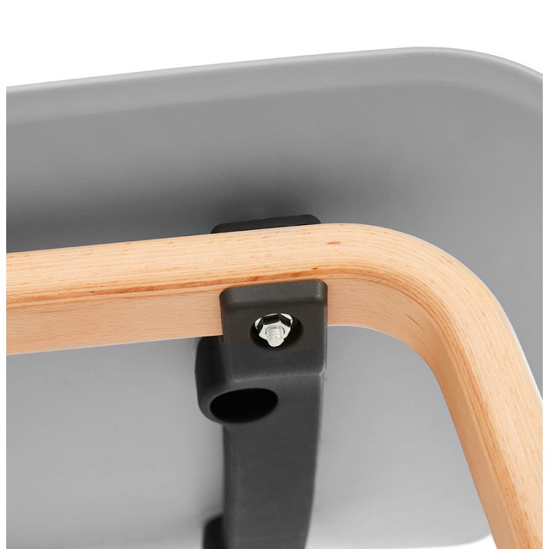 Chaise design scandinave pied bois finition naturelle SANDY (gris clair) - image 48064