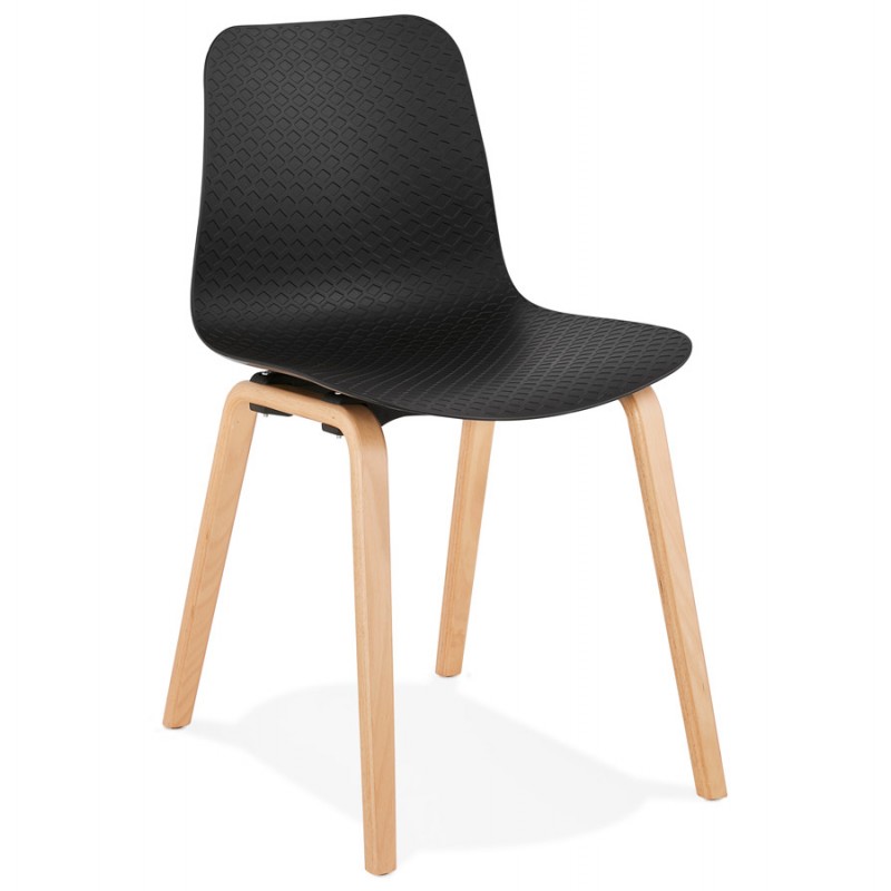 Skandinavische Design Stuhl Holz Fuß natürliche Oberfläche SANDY (schwarz) - image 48068