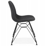 MOUNA schwarz Metall Fuß Stoff Design Stuhl (anthrazitgrau)
