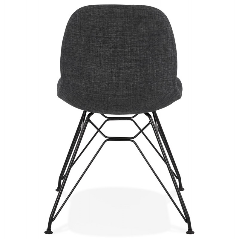 Chaise design industrielle en tissu pieds métal noir MOUNA (gris anthracite) - image 48110