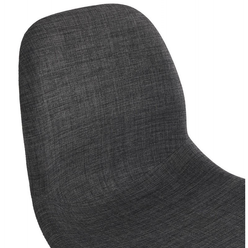 Chaise design industrielle en tissu pieds métal noir MOUNA (gris anthracite) - image 48111