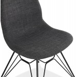 MOUNA black metal foot fabric design chair (anthracite grey)