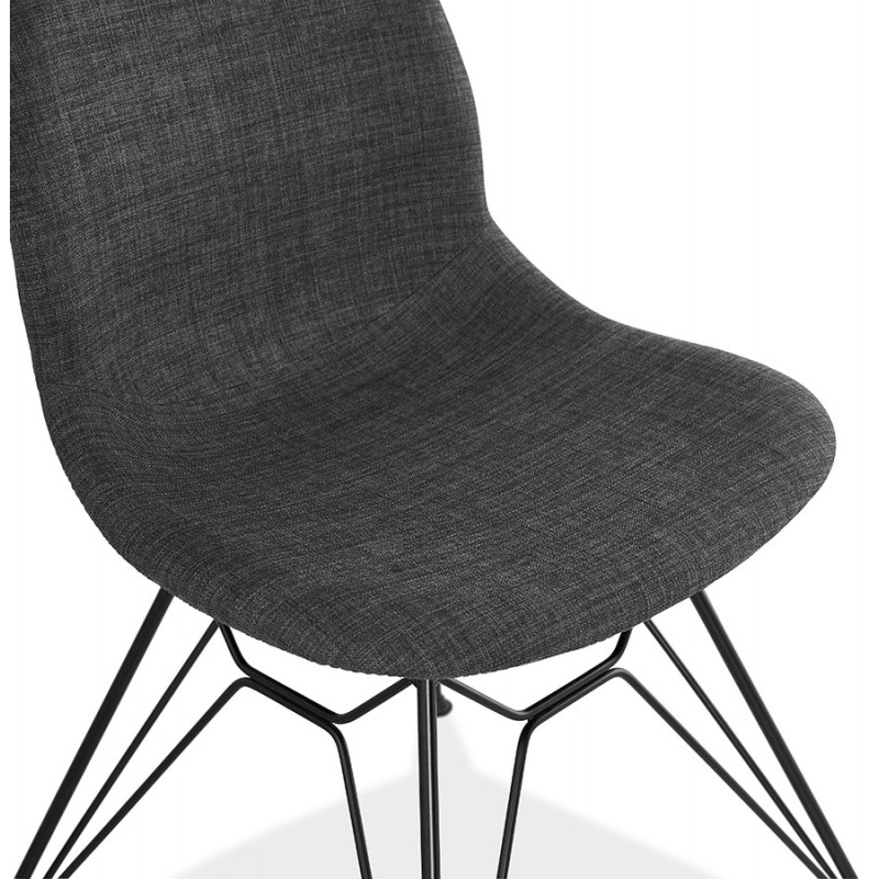 MOUNA black metal foot fabric design chair (anthracite grey) - image 48112