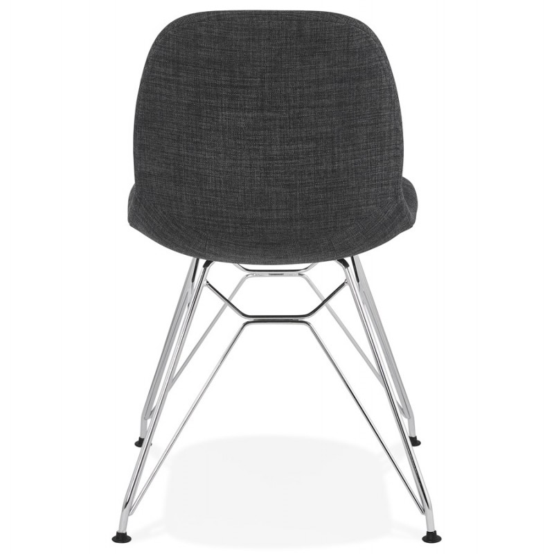 MOUNA chrome-plated metal foot fabric design chair (anthracite grey) - image 48123