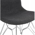 MOUNA chrome-plated metal foot fabric design chair (anthracite grey)