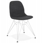 MOUNA white metal foot fabric design chair (anthracite grey)