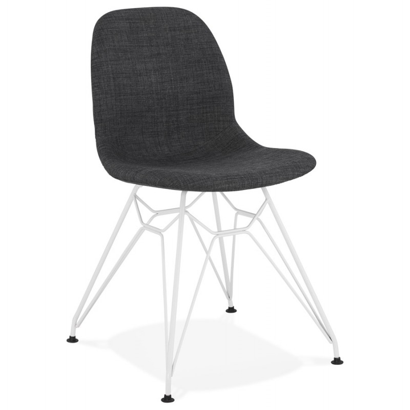 MOUNA white metal foot fabric design chair (anthracite grey) - image 48132