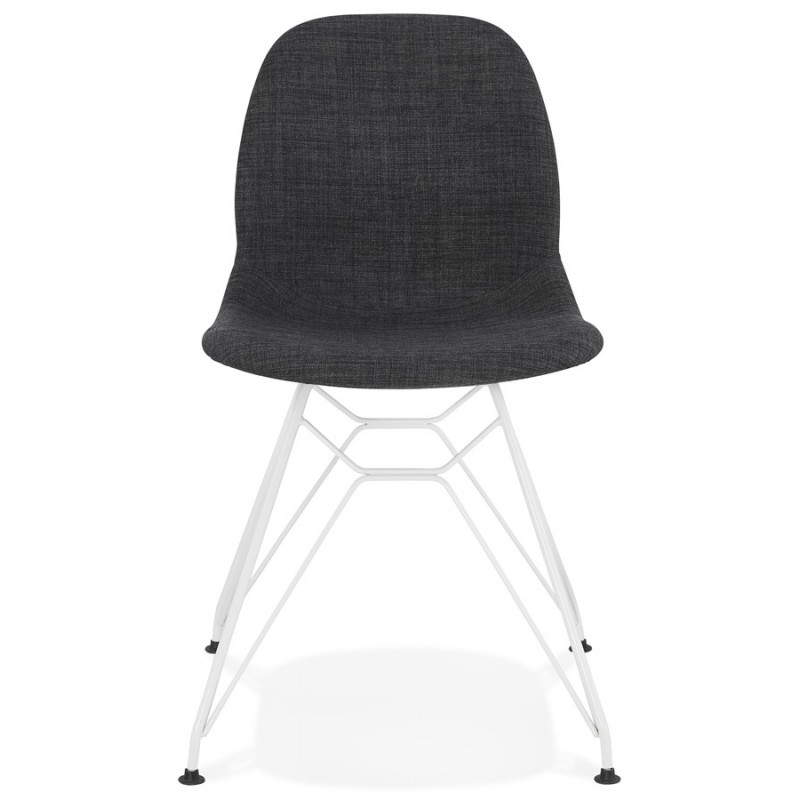 MOUNA white metal foot fabric design chair (anthracite grey) - image 48133