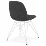 MOUNA weiß Metall Fuß Stoff Design Stuhl (anthrazitgrau)