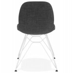 MOUNA weiß Metall Fuß Stoff Design Stuhl (anthrazitgrau)