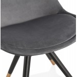 SUZON vintage and retro black and gold foot chair (grey)