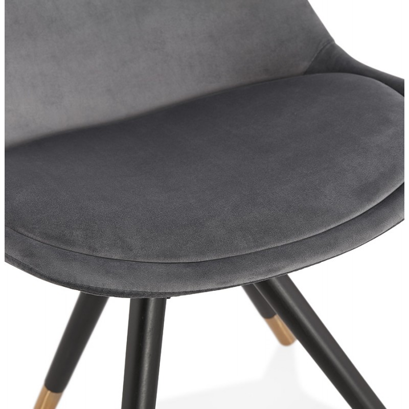 SuZON vintage y retro negro y oro silla (gris) - image 48223