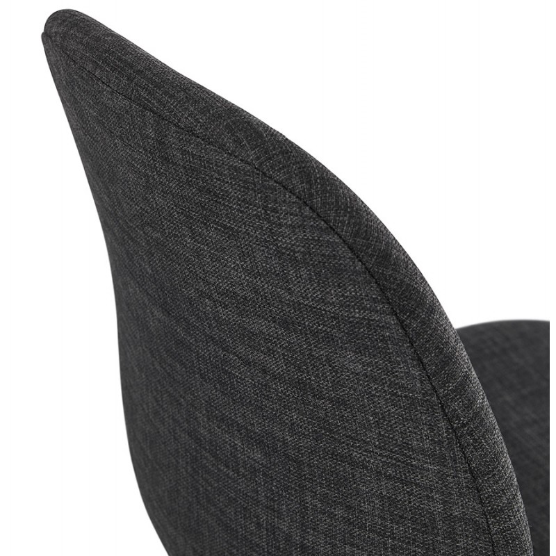 Chaise design empilable en tissu pieds métal chromé MANOU (gris anthracite) - image 48268
