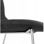 Chaise diseño empilable en tissu pieds métal chromé MANOU (gris anthracite)