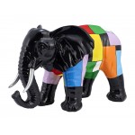 Statue sculpture décorative design ELEPHANT en résine H36 cm (Multicolore)