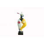 Statue sculpture décorative design FEMME POP ART en résine H68 cm (Multicolore)