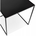 Set de 3 Tables gigognes style industriel en bois et métal noir ROSY (noir)